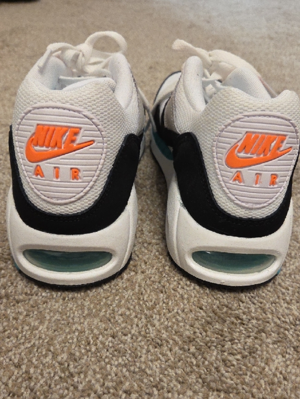 Nike White, Black, Gray, Orange & Teal Retro Running Shoes - Picture 3 of 7